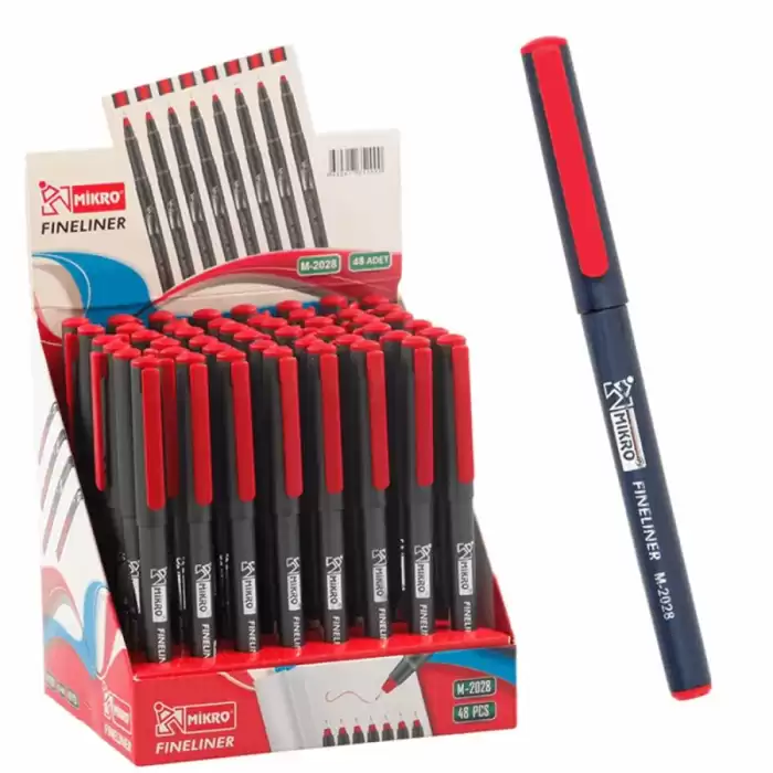 Mikro Fineliner Standlı Kalem Kırmızı M 2028-48 - 48li Standart