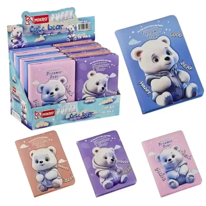 Mikro Not Defteri Puffy Cute Bear Gırl Pf-20