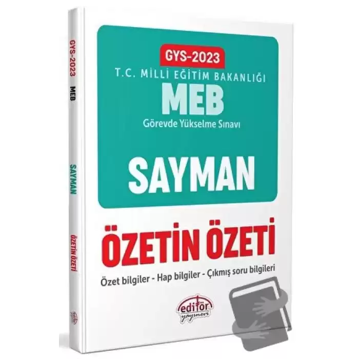 Milli Eğitim Bakanlığı Sayman GYS Özetin Özeti