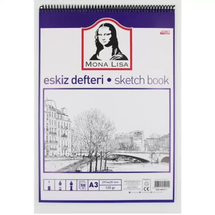 Mona Lisa Eskiz Defteri Telli A3 120 Gr 50 Yp Mn13-3