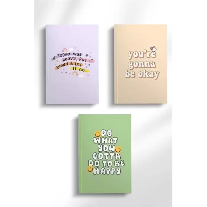 Motto Pvc Kaplı 3 Lü Defter