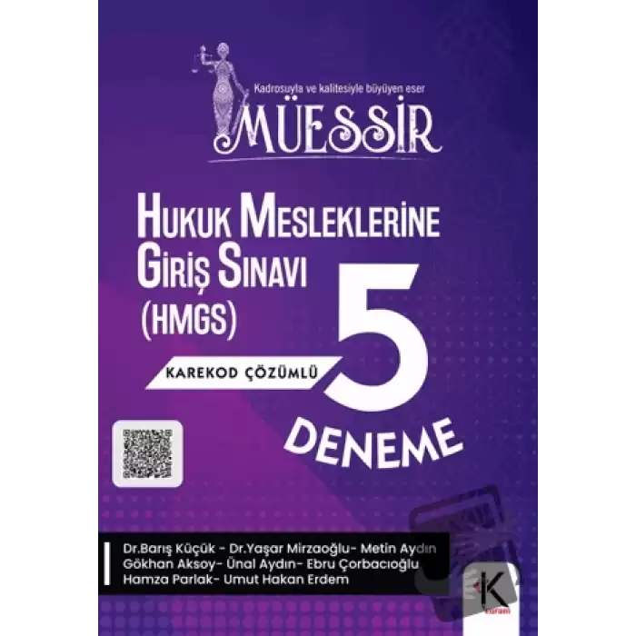 Müessir Hukuk Mesleklerine Giriş Sınavı (HMGS) 5 Deneme Karekod Çözümlü