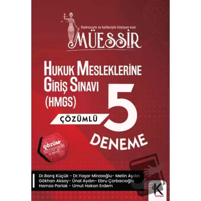 Müessir Hukuk Mesleklerine Giriş Sınavına (HMGS) Çözümlü 5 Deneme