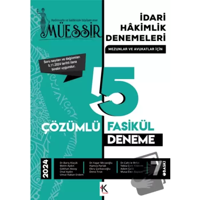 Müessir İdari Hakimlik Denemeleri-2024 Çözümlü 5 Deneme