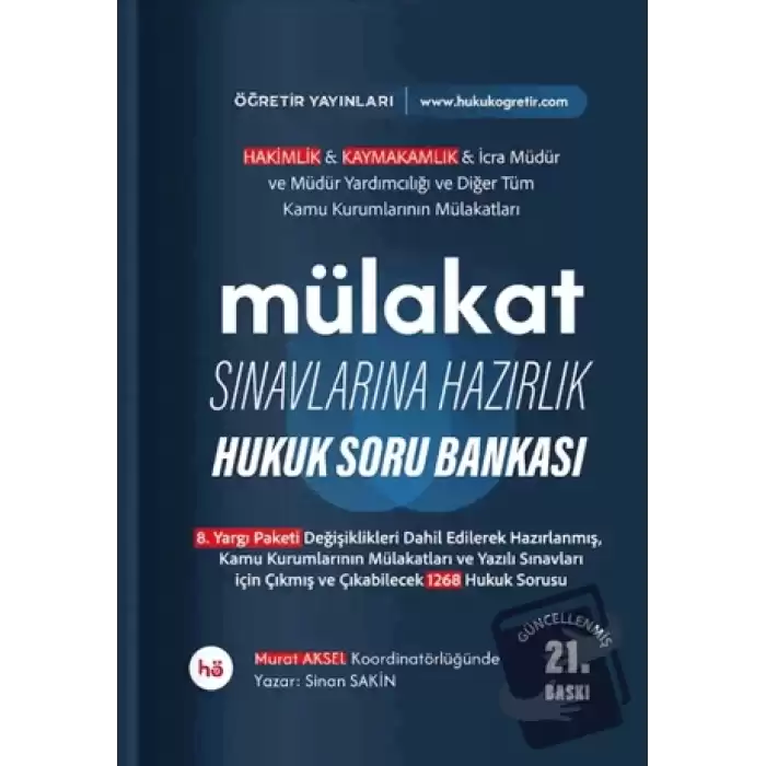 Mülakat Sınavlarına Hazırlık Hukuk Soru Bankası