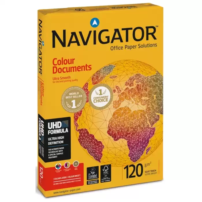 Navigator Gramajlı Kağıt Laser-Copy-Inkjet Colour Documents 500 Lü A3 120 Gr Beyaz