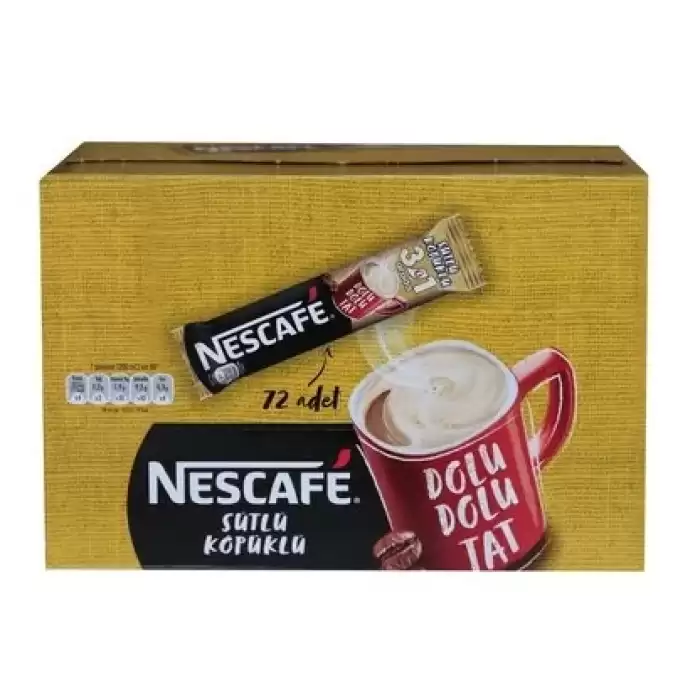 Nestle Nescafe 3Ü1 Arada Sütlü Köpüklü 72 Adet 17,4Gr 12516984