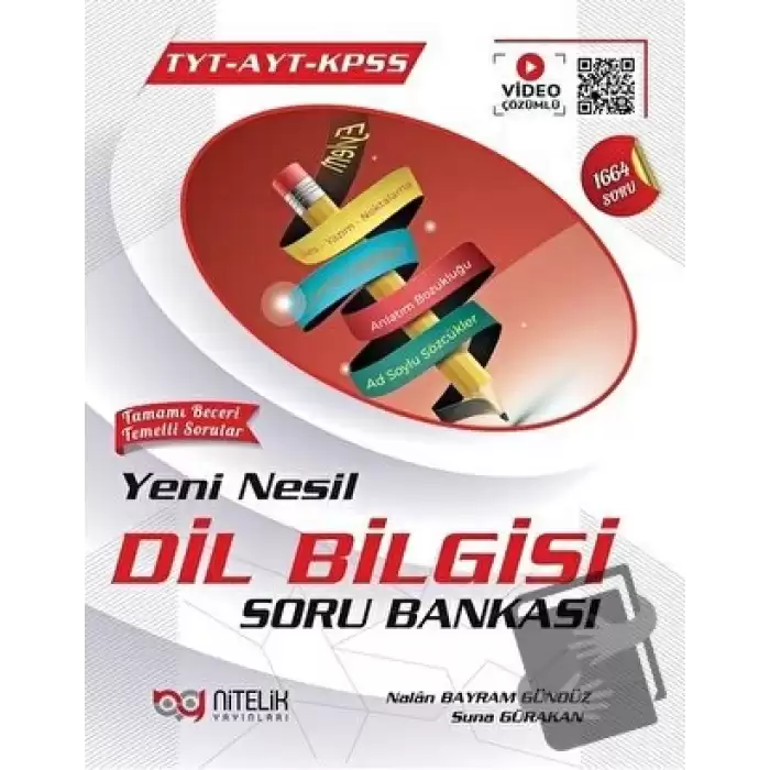 Nitelik YKS TYT AYT KPSS Yeni Nesil Dil Bilgisi Soru Bankası Video Çözümlü