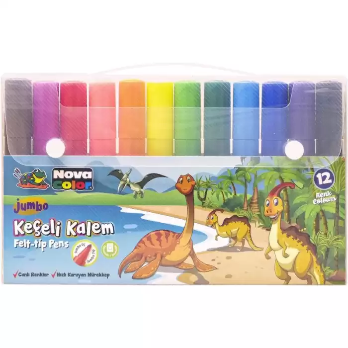 Nova Color Keçeli Kalem 12 Li Jumbo Nc-874