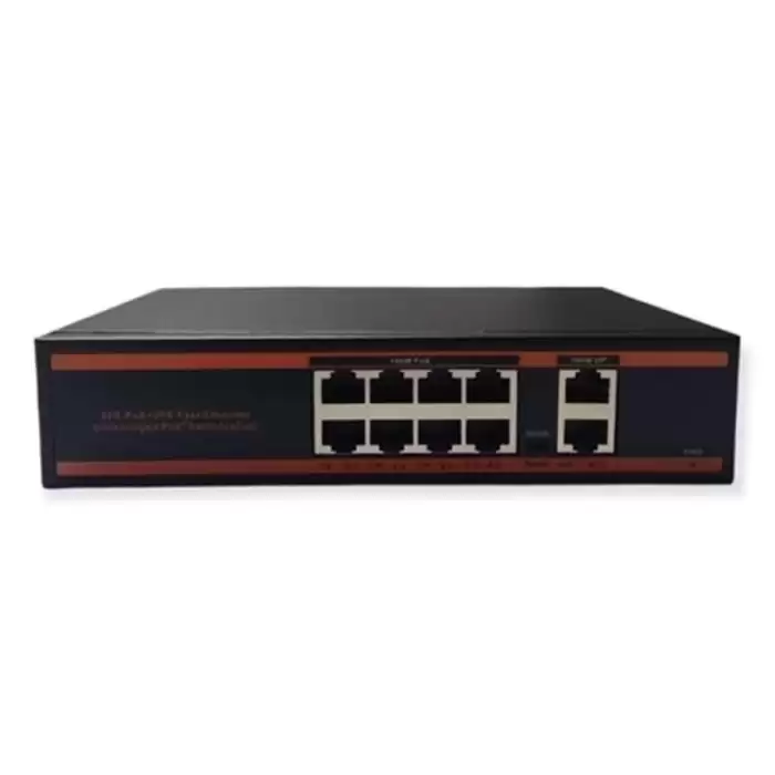 Nova Nd1P802Alg 8 Port Poe+ 10-100 Mbps 2 Port 10-100-1000 Mbps Uplink Switch 150W