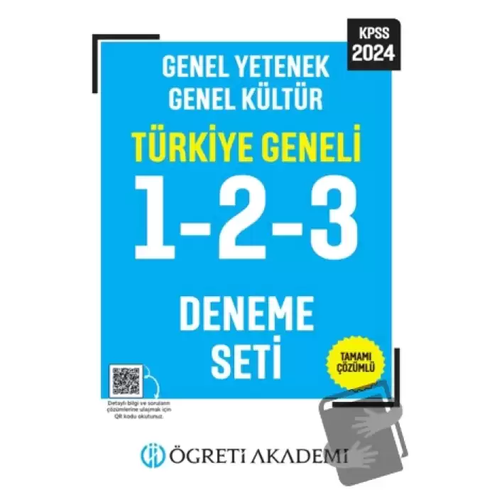 Öğreti Akademi 2024 KPSS Genel Yetenek Genel Kültür Tamamı Çözümlü Türkiye Geneli 1-2-3 (3lü Deneme Seti)