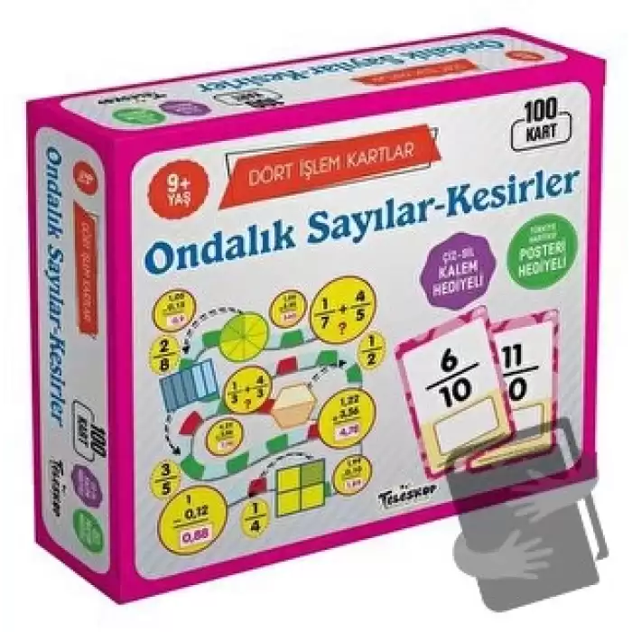 Ondalık Sayılar - Kesirler 9 Yaş Dört İşlem Kartlar