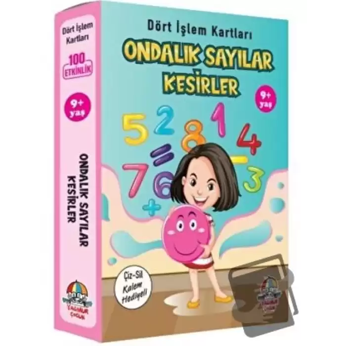 Ondalık Sayılar Kesirler - Dört İşlem Kartları 9+ Yaş