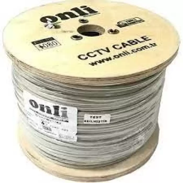 Onli 2+1 1X0,22 Mini Coax 2X0,22Mm 500 Metre Cctv Kamera Kablosu