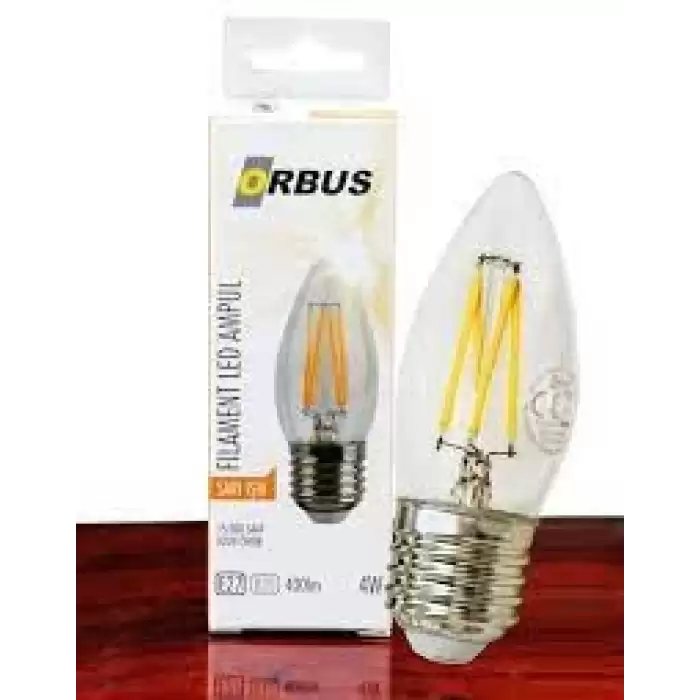 Orbus Orb-B36 Mum 4W E27 Clear Dekoratif Led Ampul 400 Lm Ra80 220-240V-50Hz