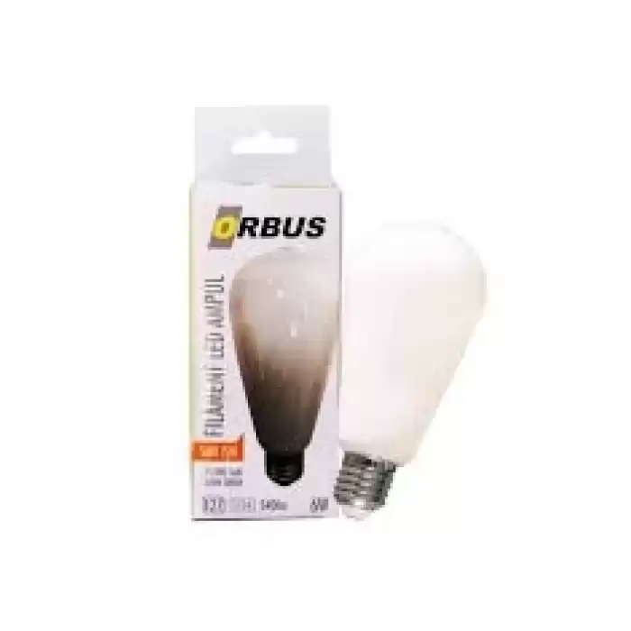 Orbus Orb-Stm6W St64 6W E27 Beyaz Cam Sarı Işık Dekoratif 540 Lm Led Ampul Ra80 220-240V-50Hz