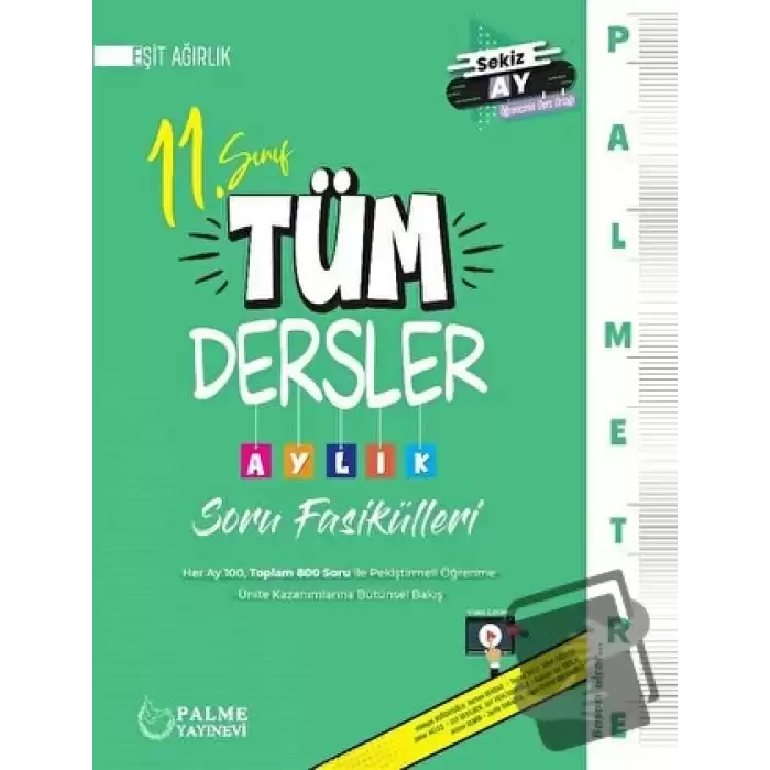 Palmetre 11. Sınıf Eşit Ağırlık Tüm Dersler Aylık Çalışma Fasikülleri