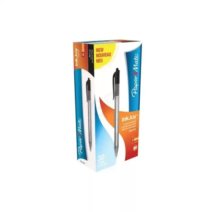 Paper Mate Tükenmez Kalem İnkjoy 100 Rt 1.0 Mm Siyah Basmalı S0957030 - 20li Paket