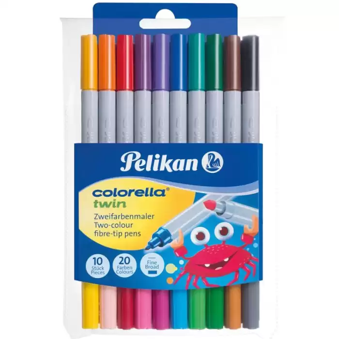 Pelikan Keçeli Kalem Colorella 2 Li Uç 20 Renk 10 Lu 949 511