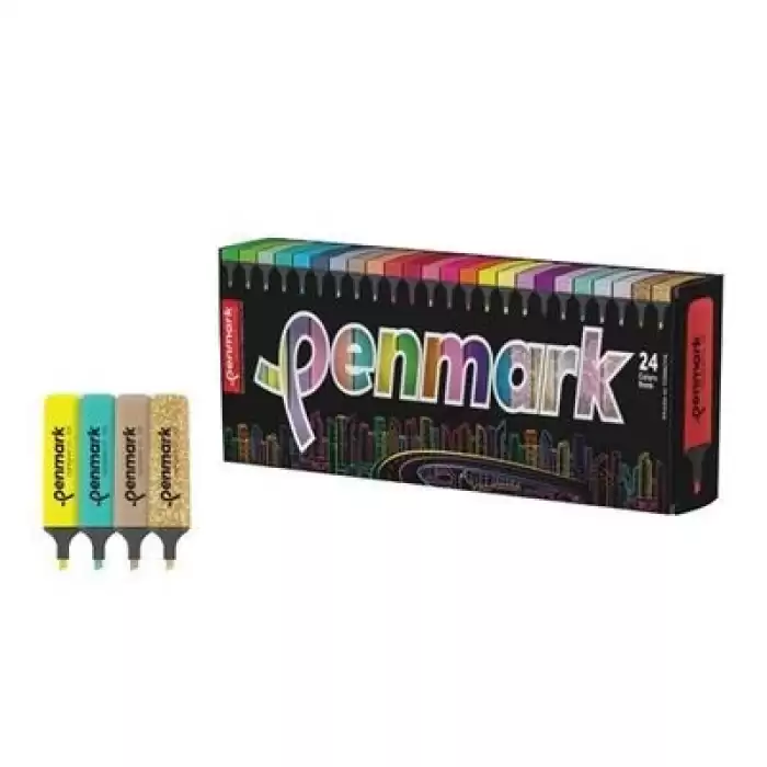 Penmark Fosforlu Kalem 24 Lü Süperkutu 6Neon+6Pastel+6Tropik+6Sim