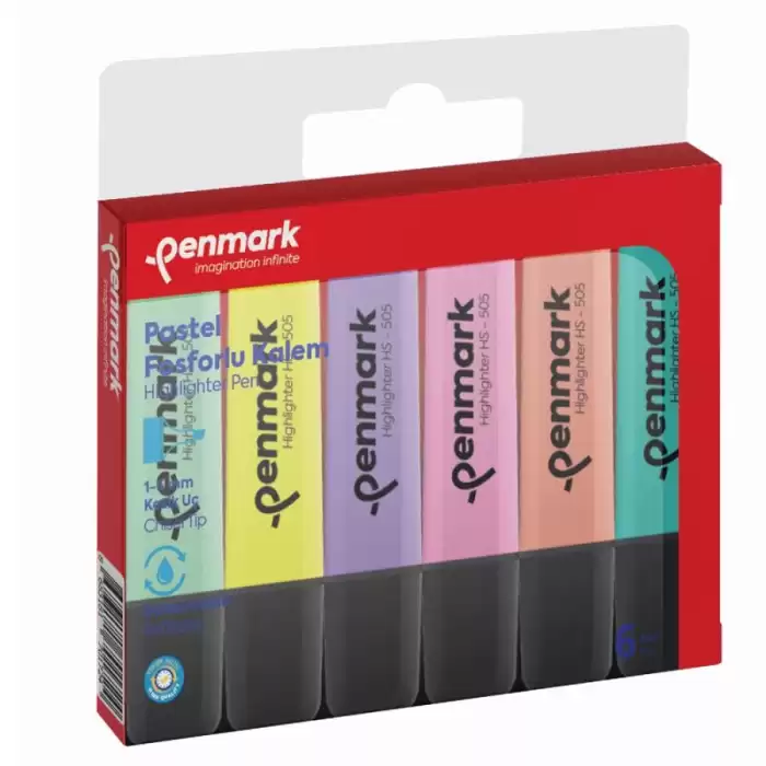 Penmark Fosforlu Kalem 6 Lı Karışık Renk Pastel Hs 505 6P