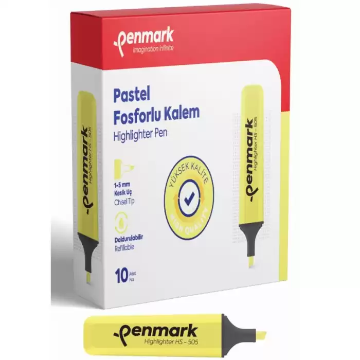 Penmark Fosforlu Kalem Pastel Limoni Hs 505 - 10lu Paket