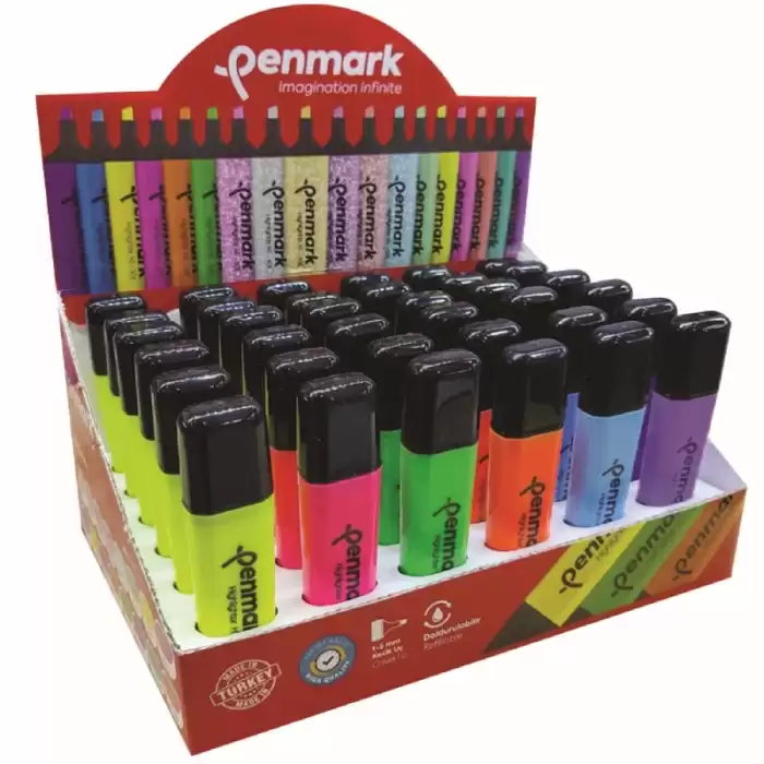 Penmark Fosforlu Kalem Stand Neon Renkler 36 Lı