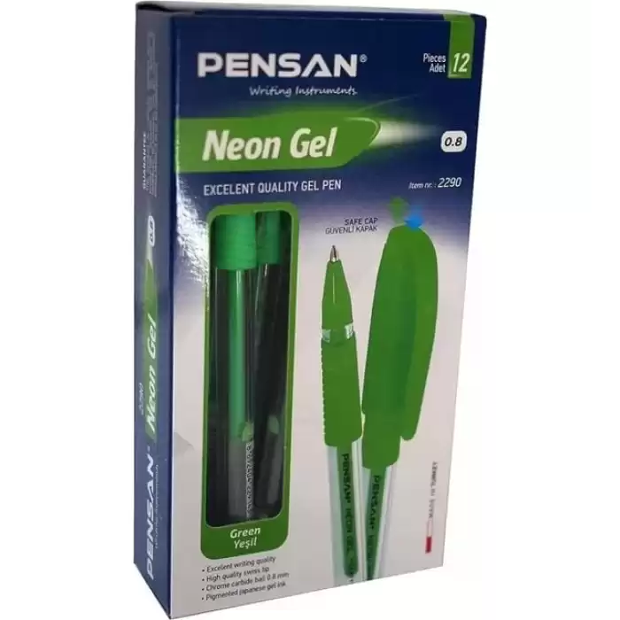 Pensan Jel Kalem Jely Neon Yeşil 2801 - 12li Paket