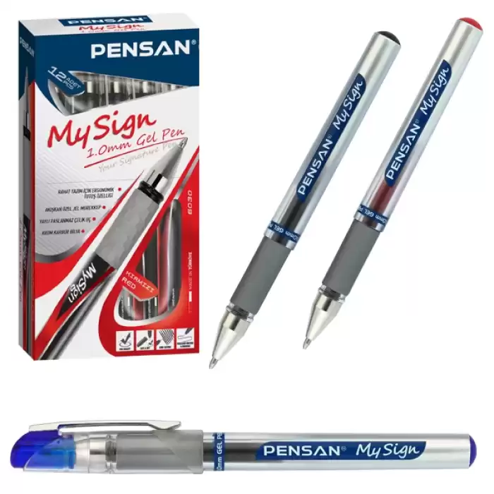 Pensan Roller Kalem My-Sign Jel Bilye Uçlu İmza Kalemi 1.0 Mm Siyah 6030 - 12li Paket