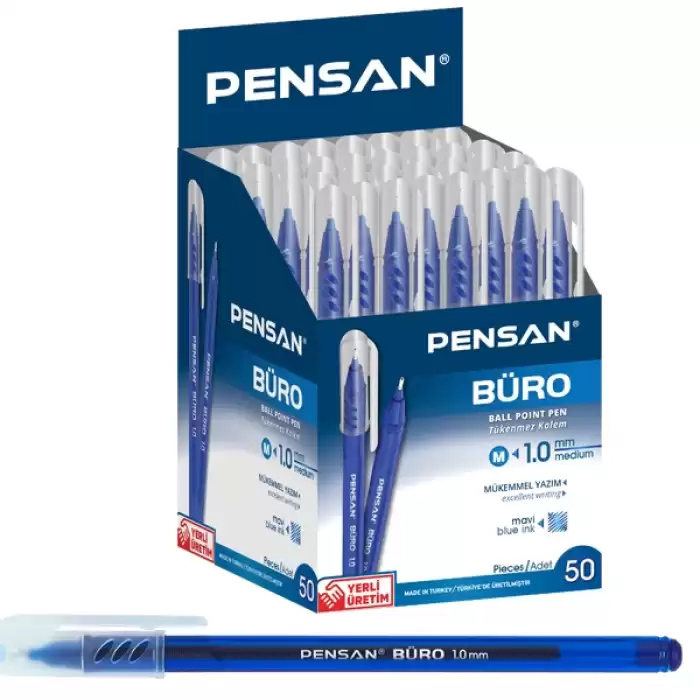 Pensan Tükenmez Kalem Büro 1 Mm Mavi 50 Li 2270 - 50li Paket