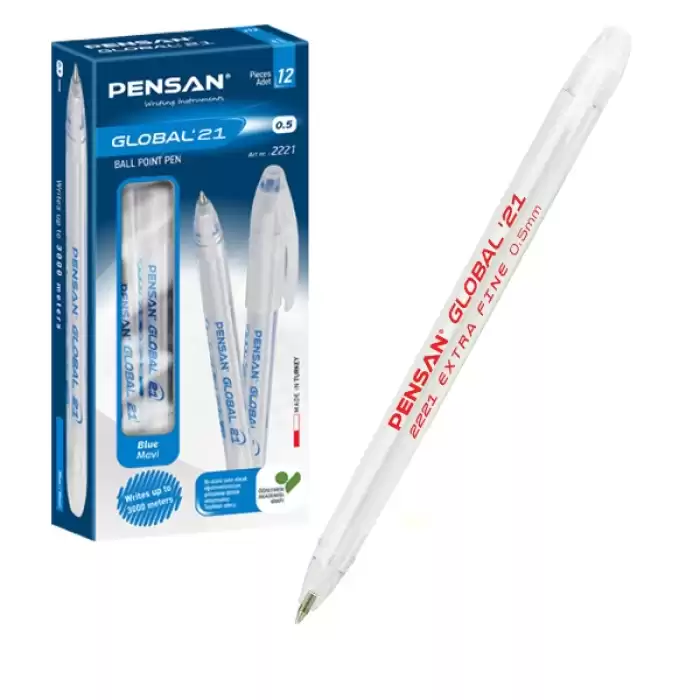 Pensan Tükenmez Kalem Global 0.5 Mm Kırmızı 2221 - 12li Paket