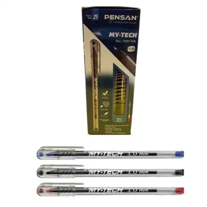 Pensan Tükenmez Kalem My-Tech 1.0 Mm İğne Uç Mavi 2250 - 25li Paket