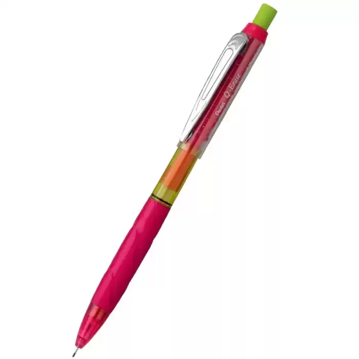 Pentel Versatil Kalem Metal Klipsli Büyük Boy Silgili Q-Erase 0.7 Mm Pembe