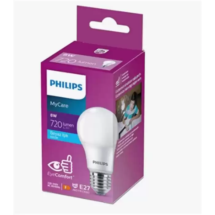 Philips Ledbulb 720 Lumen  8W 6500K Led Beyaz E27 220-240W