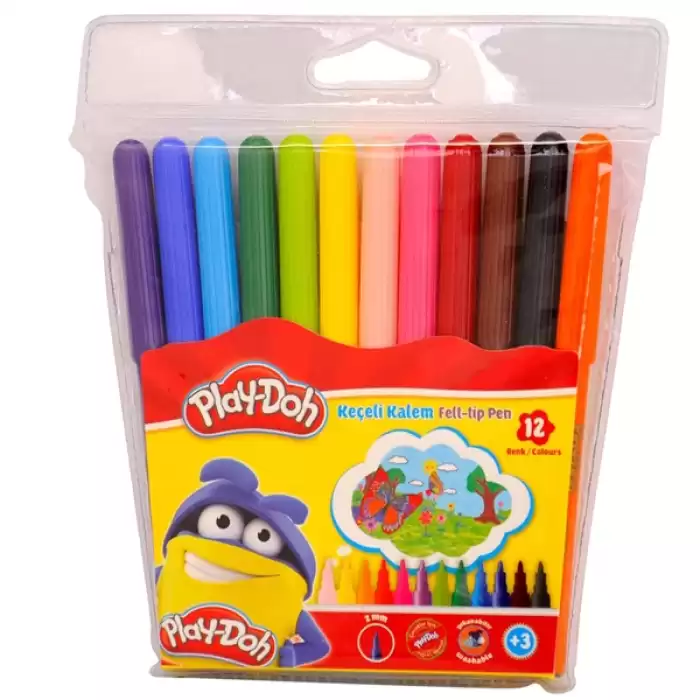 Play-Doh Keçeli Kalem Pvc 2 Mm 12 Renk Play-Ke005