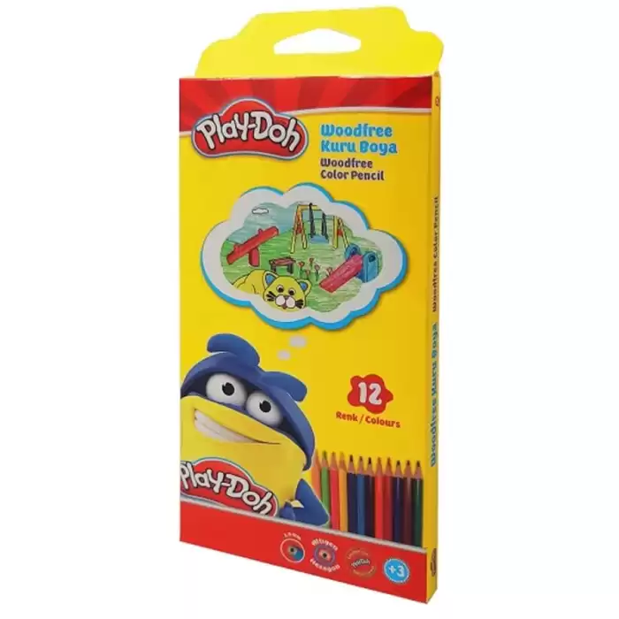 Play-Doh Kuru Boya Woodfree Altıgen 12 Li Play-Ku029