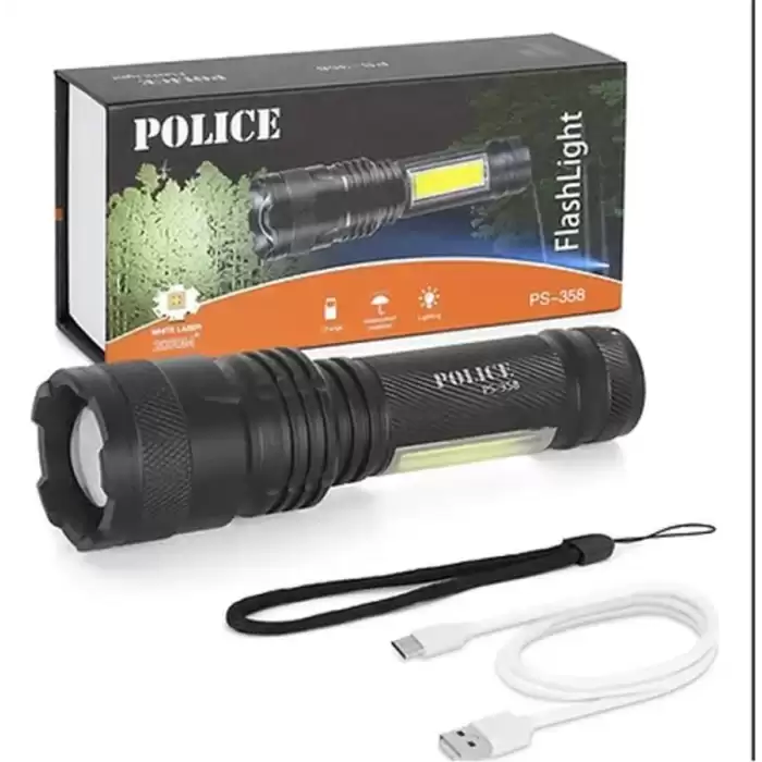 Polıce Ps-358  Zoom  Gövdede Işık Şarjlı Led El Feneri