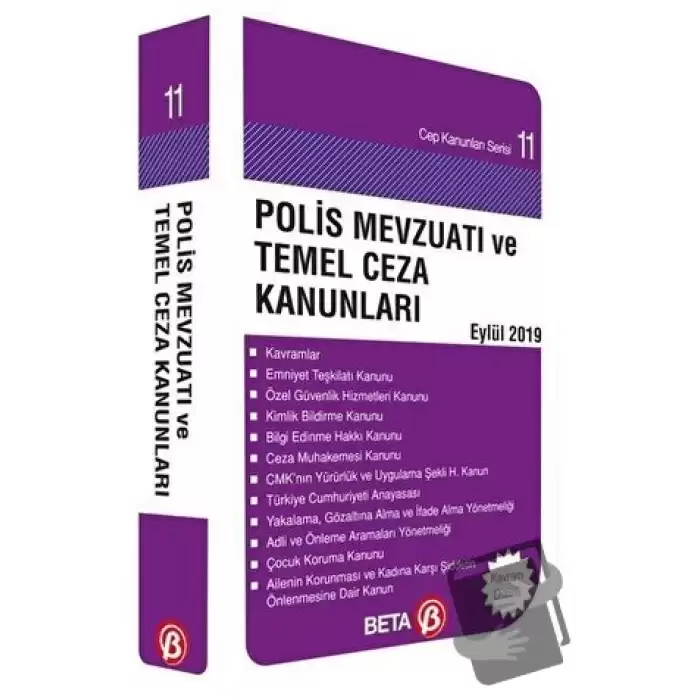 Polis Mevzuatı ve Temel Ceza Kanunları Eylül 2019