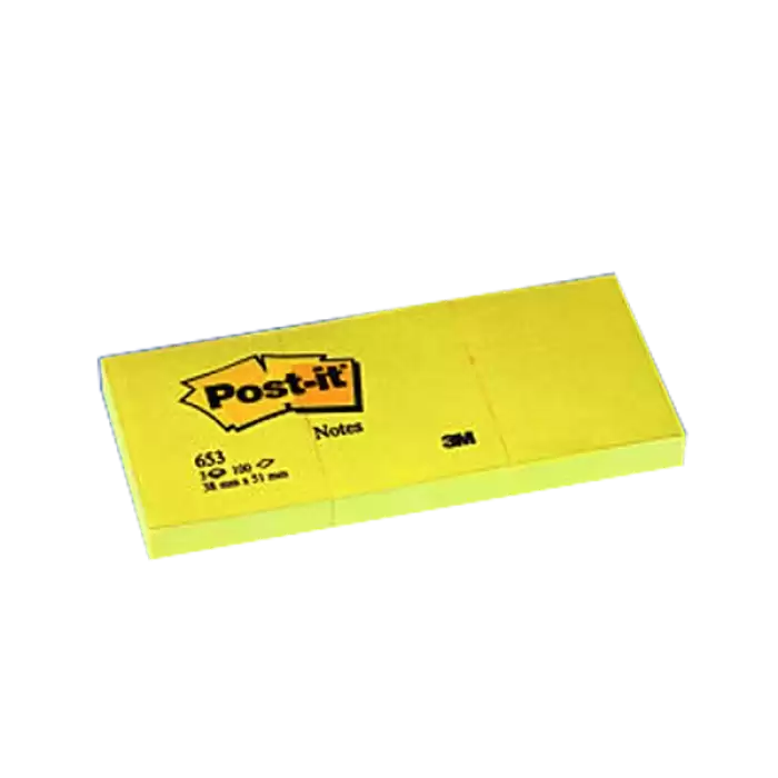 Post-İt Yapışkanlı Not Kağıdı 3 Blok 100 Yp 38X51 Sarı 653 - 4lü Paket