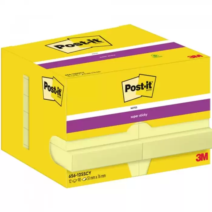 Post-İt Yapışkanlı Not Kağıdı 51X76 Sarı 656-12Ss - 12li Paket