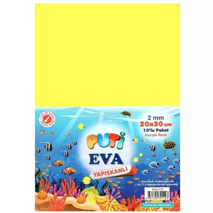 Puti Eva Yapışkanlı Karışık Renk A4 1123 - 10lu Paket