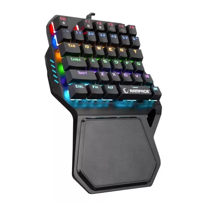 Rampage Kb-R77 Palm Usb Rainbow Backlight  Blue Switch Mekanik 36 Tuşlu Mini Gaming Oy Klavyesi