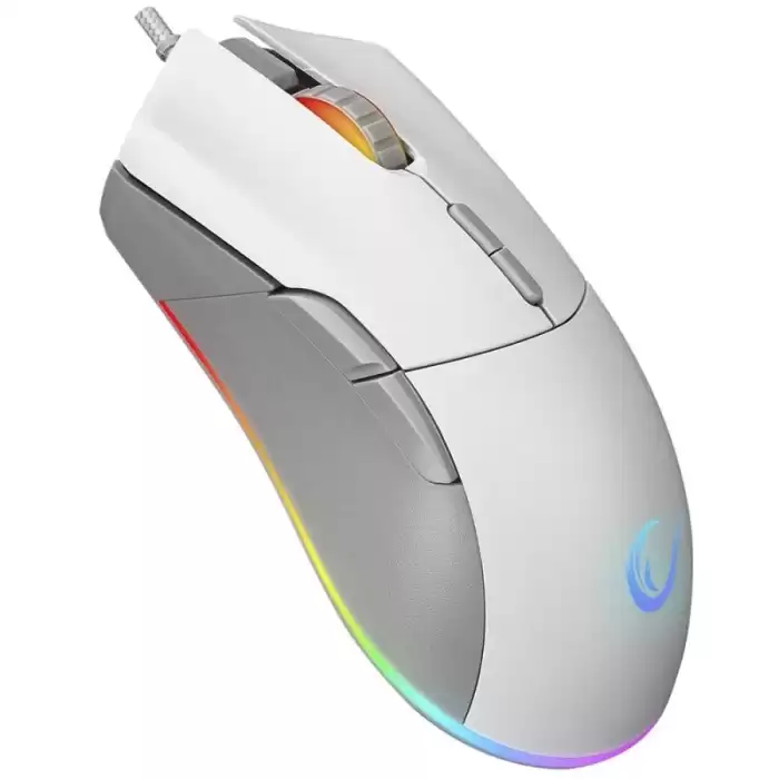 Rampage Smx-R21 Compact Usb Beyaz-Gri Rgb Işıklı+Macro 7200Dpi - 1000Hz Gaming Oyuncu Mouse