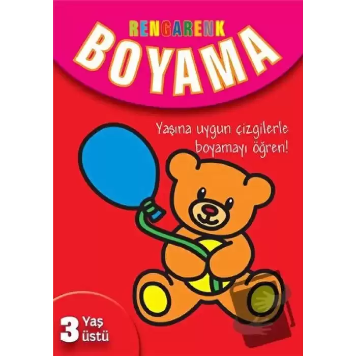 Rengarenk Boyama - 3 Yaş Üstü - Kırmızı Kitap