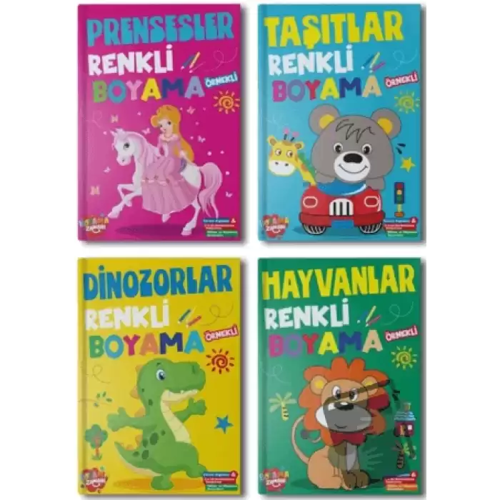 Renkli Boyama Seti - 4 Kitap Takım