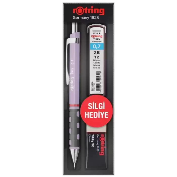 Rotring Okul Seti Tıkky Min Silgi 3 Lü 0.7 Mm Lila Ro-Kk07-07-Lıla