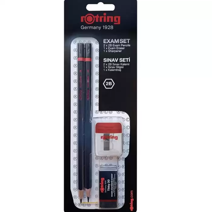 Rotring Sınav Seti 2B+Silgi+Kalemtıraş Bls 2 Li