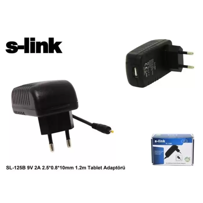 S-Link Sl-125B 9V 2A 2.5-0.8-10Mm 1.2 Tablet Adaptörü