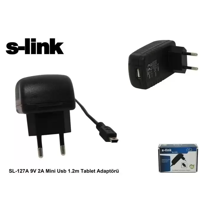 S-Link Sl-127A 9V 2A Mini Usb Tablet Adaptörü