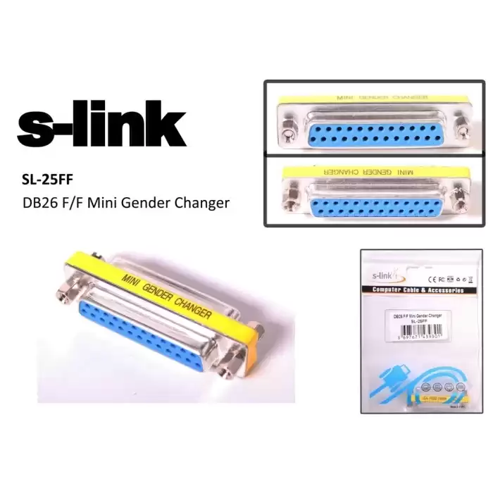 S-Link Sl-25Ff Paralel Dişi-Dişi 25Pin Dönüştürücü